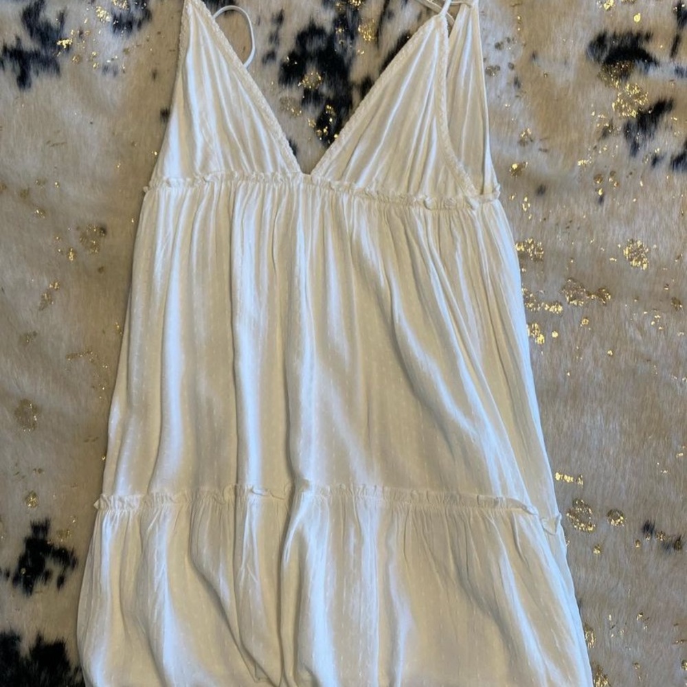 White babydoll tie back dress